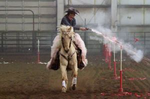 2013 Miss Rodeo Oregon Nicole Schrock is a prime example of just one of the many rodeo contestants and ambassadors who compete in Cowboy Mounted Shooting. 